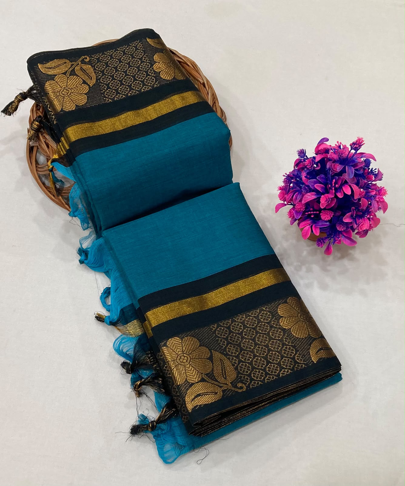 Traditional Kanchi Border Cotton Saree